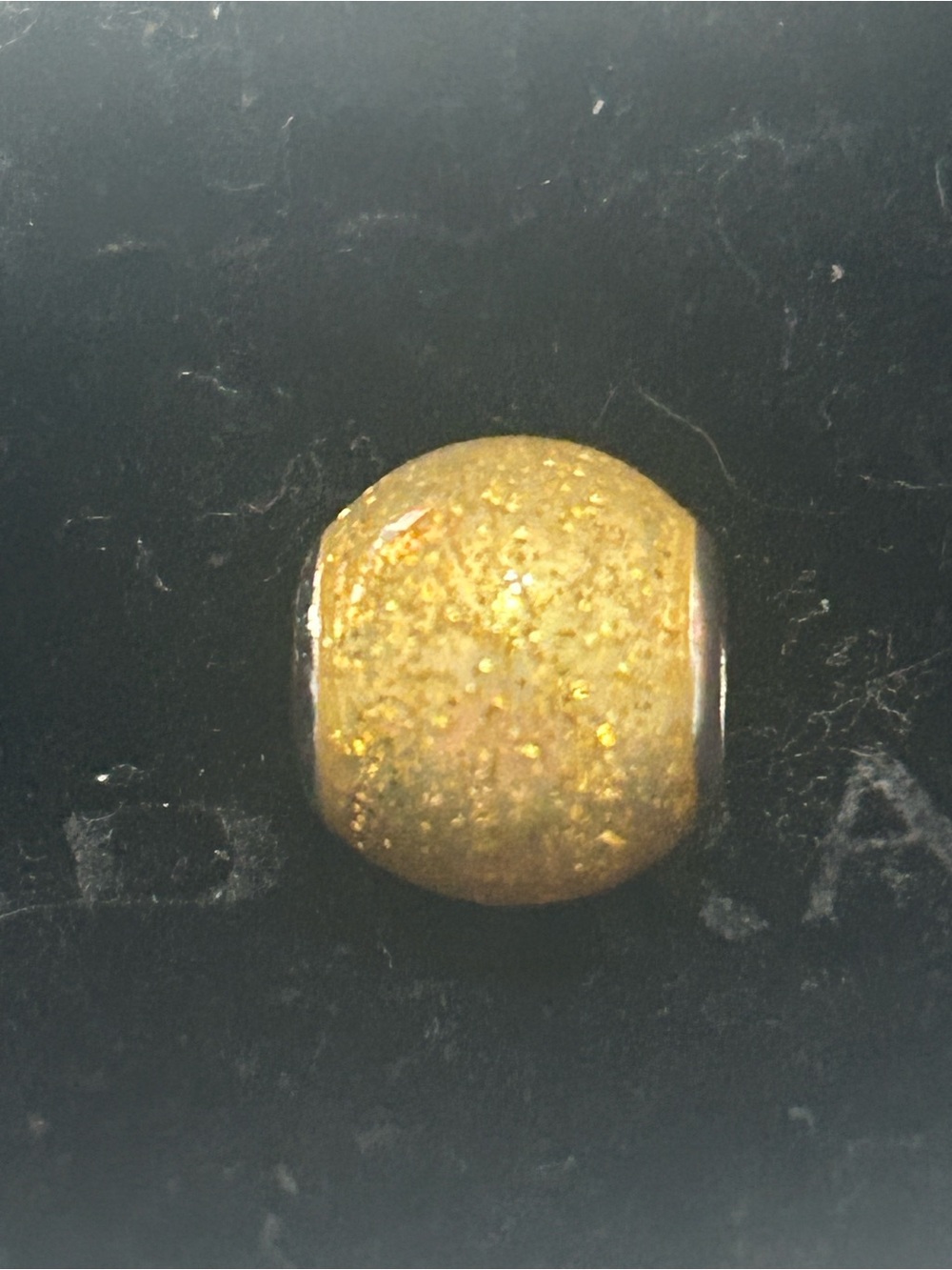 Gold Sparkle Dome Bead Charm - Women Jewelry Bracelet Accent